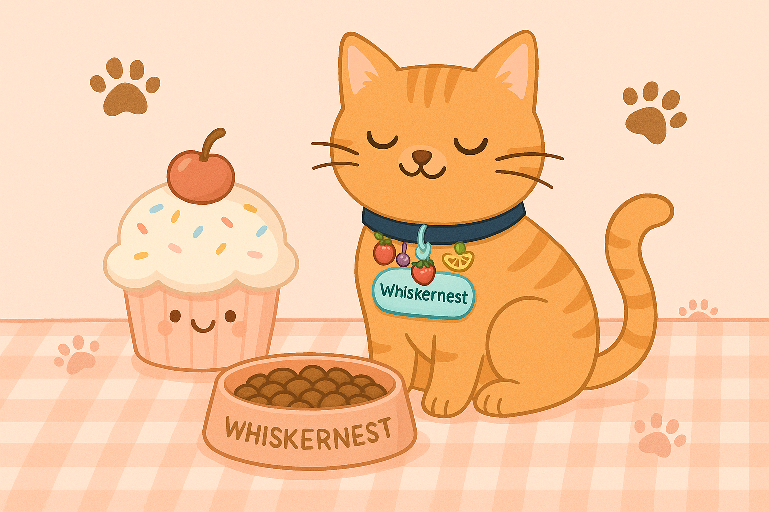 Playful cat posing for our list of food-inspired cat names inspired by sweets and snacks.