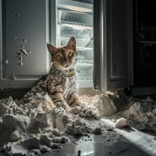 Cat sitting in a pile of flour after making a mess — cats and chaos funny story
